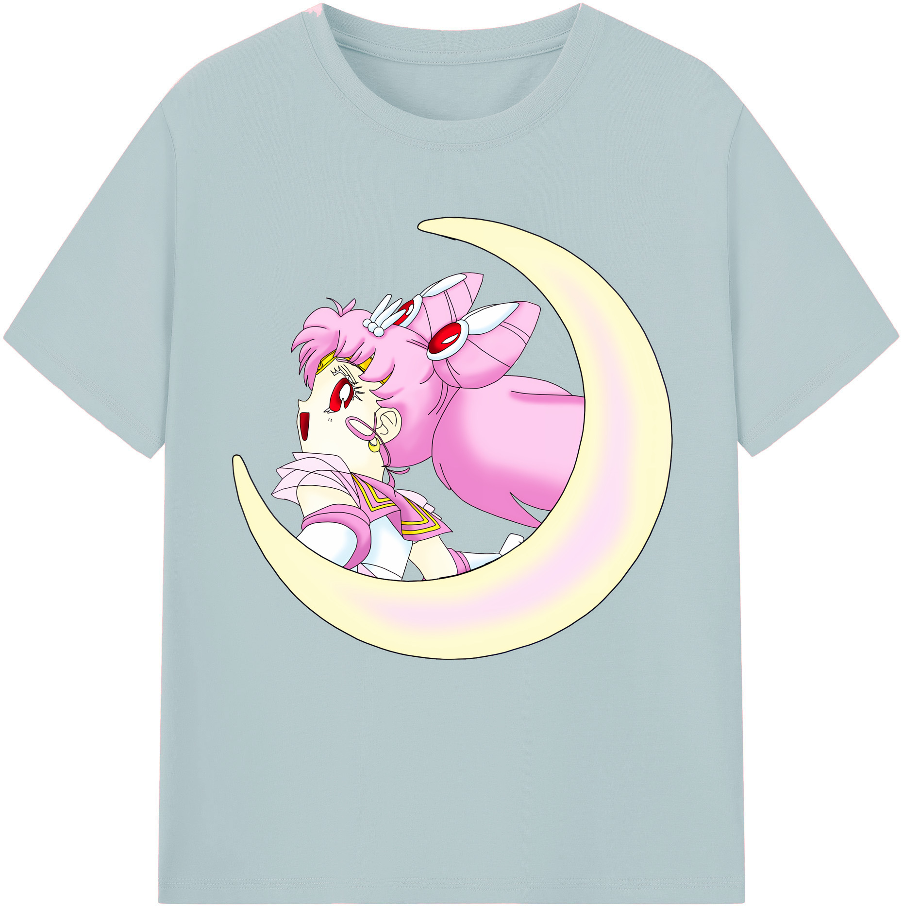 （画像用） 美少女戦士セーラームーン ちびうさ Sailor Moon Chibiusa Tsukino Usagi Small Lady Serenity 綿100％半袖Tシャツ（フロントプリント）